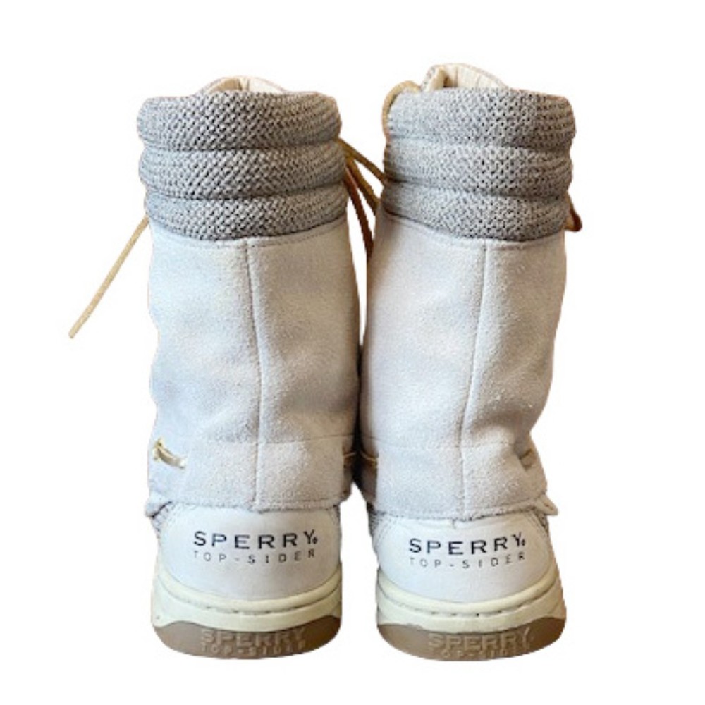 Sperry Top-Sider Hikerfish Leather & Gold Glitter Lace up Boots – Womens Size 7